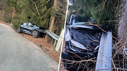 Kurz nach 6 Uhr wurde das demolierte Auto entdeckt.