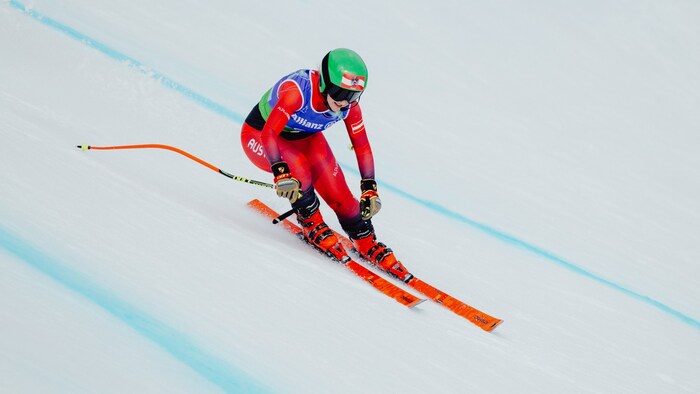 Elina Stary fuhr nach iihrem Sturz im Super-G am Montag mit Guide Stefan Winter zu Bronze in der ...