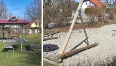 Spielgeräte wurden demoliert, eine Bank landete sogar auf einem Dach.