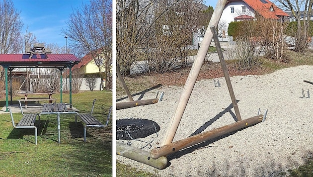 Spielgeräte wurden demoliert, eine Bank landete sogar auf einem Dach.