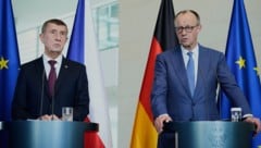 Deutschlands Kanzler Friedrich Merz während einer gemeinsamen Pressekonferenz mit seinem ...