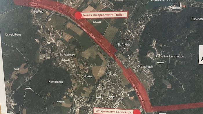 Die geplante Trassenführung im Bereich Landskron