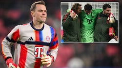 Der rekonvaleszente Manuel Neuer musste mit ansehen, wie sein Vertreter Jonas Urbig im ...