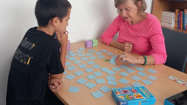 Auch eine Runde Memory steht mal am Programm im Lerncafé.