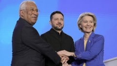 Der ukrainische Staatschef kann sich weiterhin auf die Hilfe der EU (hier im Bild ...