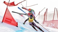 Tristan Takats (in rot) stürzte in Veysonne schwer. 