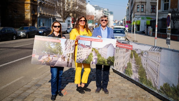 Gemeinderätin Angelika Pipal-Leixner, Verkehrsstadträtin Ulli Sima (SPÖ) und ...