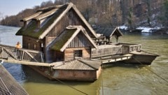 Die Schiffsmühle wurde 1997 errichtet und ist in Mitteleuropa einzigartig.