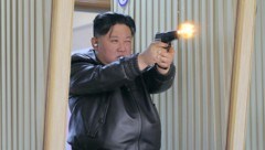 Die nordkoreanische Staatsagentur KCNA veröffentlichte Bilder vom Schießstand.