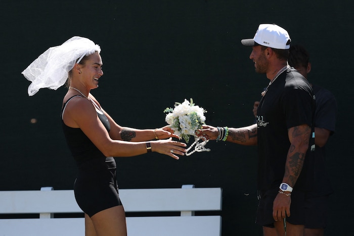 Aryna Sabalenka und ihr Verlobter Georgios Frangulis