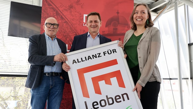 Ein Bild aus besseren Koalitionstagen: Walter Reiter (li.), Kurt Wallner und Susanne Sinz