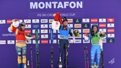 Das Siegertrio der Damen: Sandra Näslund (M.) triumphierte vor Olympiasiegerin Danie Maier (l.) ...