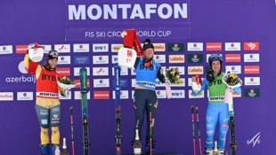 Das Siegertrio der Damen: Sandra Näslund (M.) triumphierte vor Olympiasiegerin Danie Maier (l.) ...