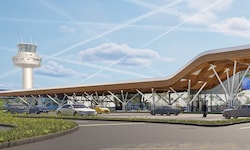 So soll der Salzburger Flughafen nach dem Umbau aussehen. Ab 2027 soll der erste Bauabschnitt ...