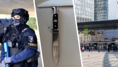 Der 38-Jährige hielt sich im Wartebereich am Wiener Hauptbahnhof auf und hielt ein Messer in der ...