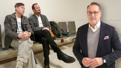 Festwochen-Intendant Milo Rau (links) mit seinem Anwalt im Wiener Landesgericht. Strache selbst ...