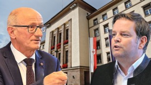 Tirols Landeshauptmann Anton Mattle (ÖVP) und Markus Abwerzger, Chef der Tiroler FPÖ