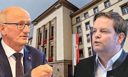 Tirols Landeshauptmann Anton Mattle (ÖVP) und Markus Abwerzger, Chef der Tiroler FPÖ