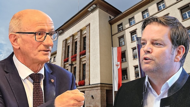 Tirols Landeshauptmann Anton Mattle (ÖVP) und Markus Abwerzger, Chef der Tiroler FPÖ
