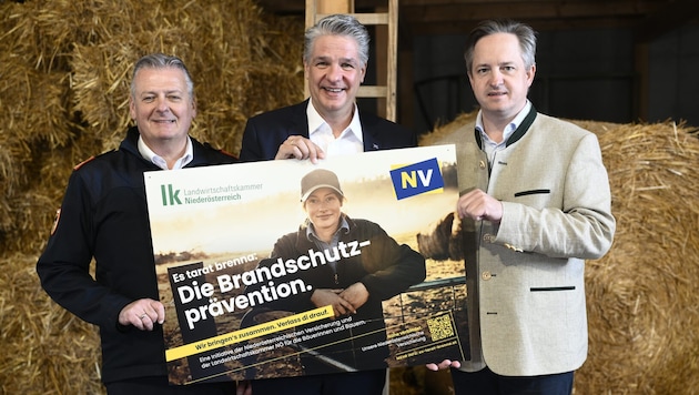 Wollen gemeinsam das Brandrisiko in der Landwirtschaft minimieren: FF-Chef Didi Fahrafellner, ...