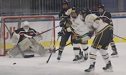 Die Eagles um Goalie Apsite (li.) zeigten eine starke Partie.