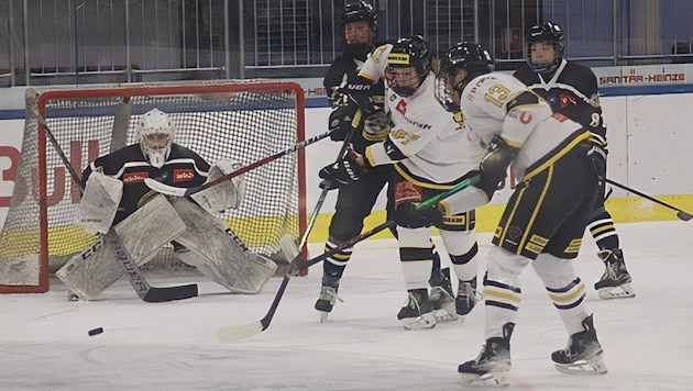 Die Eagles um Goalie Apsite (li.) zeigten eine starke Partie.