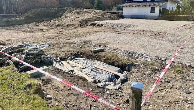 Auf dieser Baustelle in Ranshofen fand das Kind am Freitagnachmittag einen Knochen.