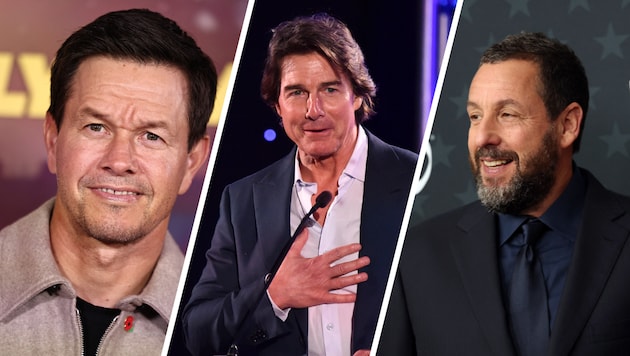 Angeführt wird die Hit-Liste von diesem Trio: Mark Wahlberg (3.), Tom Cruise (2.), Adam Sandler ...