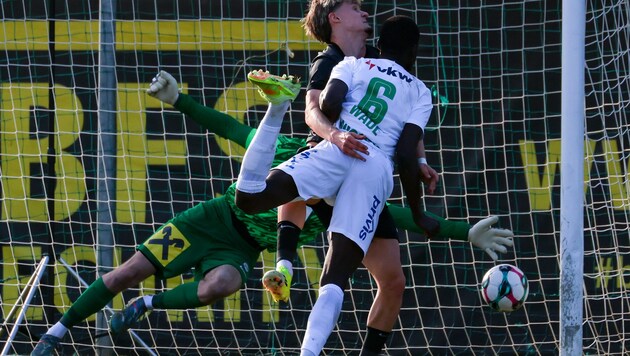 Mame Wade traf per Kopf zum 1:0 für die Lustenauer.