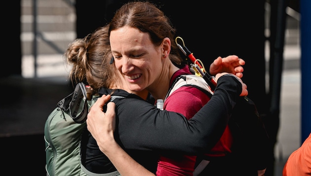 Erschöpft aber glücklich.