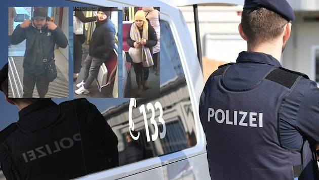 Aktuell sucht die Polizei nach diesen drei Personen.