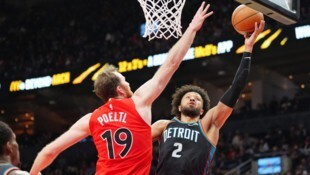 Jakob Pöltl glänzte bei Torontos Sieg gegen Detroit.