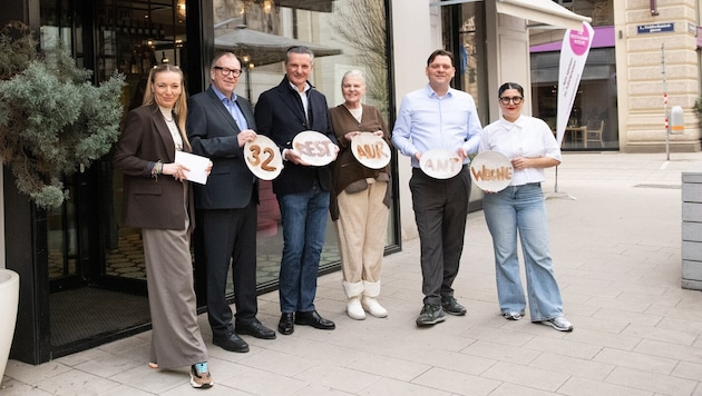 Die Gastronomen Jacqueline Knollmayr, Franz Bernthaler, Chrisitan Wukonigg, Veronika Doppler, ...