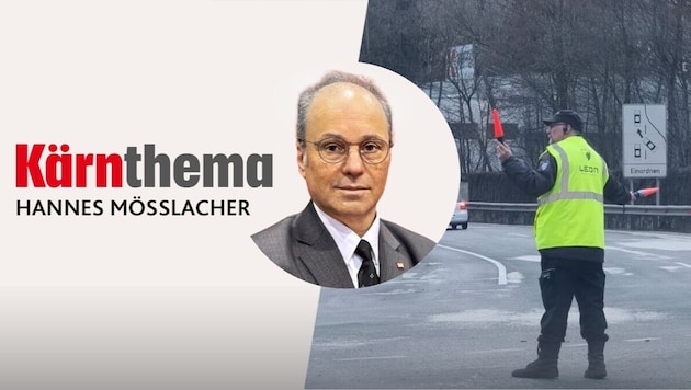 Derzeit regeln „Securities“ vor der Unterführung den Verkehr.
