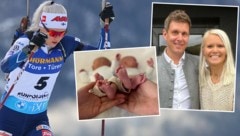 Die ehemalige Profi-Biathletin Mari Eder (li.) und ihr Ehemann Benjamin Eder, ebenfalls ...