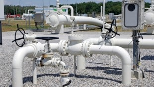 Eine Erdgasleitung in Baumgarten an der Marchbaum in Niederösterreich