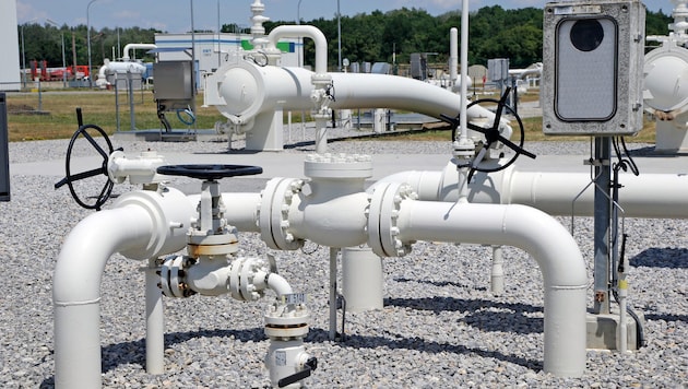 Eine Erdgasleitung in Baumgarten an der Marchbaum in Niederösterreich