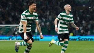 Ausgelassener Jubel bei den Sporting-Kickern, denn sie haben gegen Bodö/Glimt noch die Wende ...