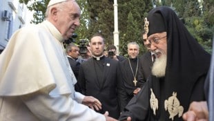 Papst Franziskus und der Patriarch Ilia II. 2016 bei einem Besuch in Georgien