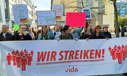 Streik der oberösterreichischen Ordensspitäler in Linz (Archivbild)