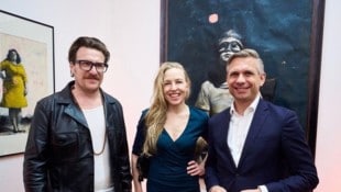 Vernissage im Ministerium: Marcus Füreder, alias Parov Stelar, Schauspielerin Nina Proll und ...