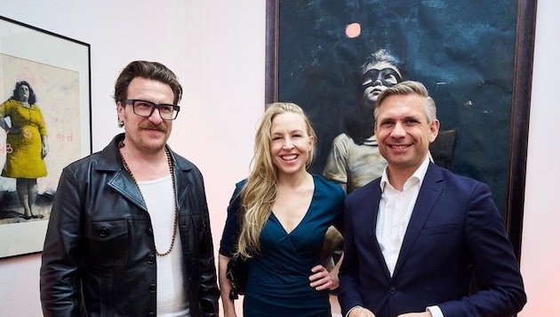 Vernissage im Ministerium: Marcus Füreder, alias Parov Stelar, Schauspielerin Nina Proll und ...