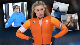 Jutta Leerdam gibt auf und neben der Piste Gas.