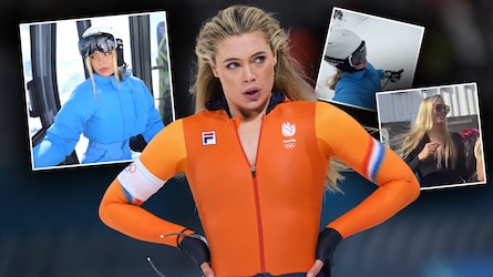 Jutta Leerdam gibt auf und neben der Piste Gas.