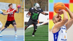 Der UHC Salzburg (li. Aufhauser), die Salzburger Ducks (M. Lewis) und die BBU Salzburg (re. ...