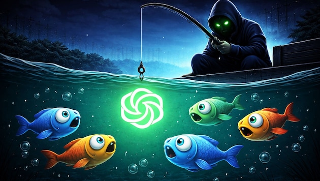 Symbolbild aus dem KI-Generator: Cyberkriminelle ködern Nutzer von KI-Tools mit Google-Anzeigen, ...