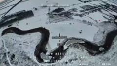 Aufnahme einer Ai-Petri-Drohne der ukrainischen Firma DK-Nejet, kurz bevor sie eine russische ...