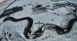 Aufnahme einer Ai-Petri-Drohne der ukrainischen Firma DK-Nejet, kurz bevor sie eine russische ...