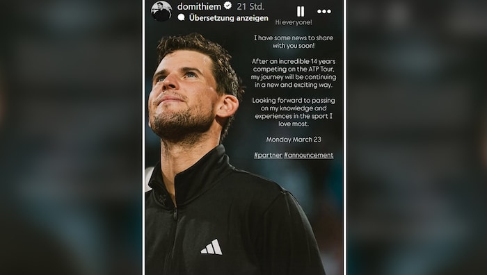 Thiem macht seine Fans mit dieser Instagram-Story neugierig.