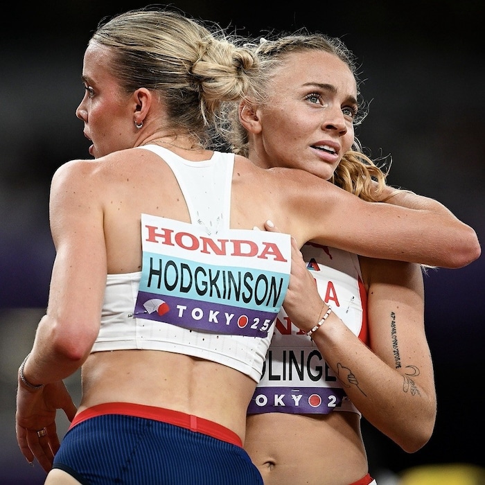 Caroline Bredlinger mit Keely Hodgkinson